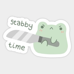 Stabby Time Frog Sticker